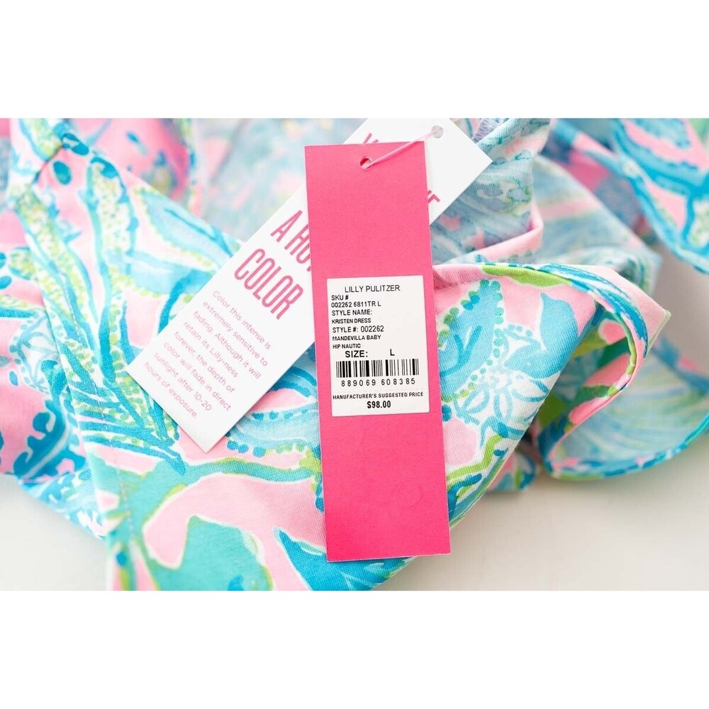 Lilly Pulitzer Kirsten Dress Mandevilla Baby Hip Nautic L resort cruise beach - Picture 4 of 7